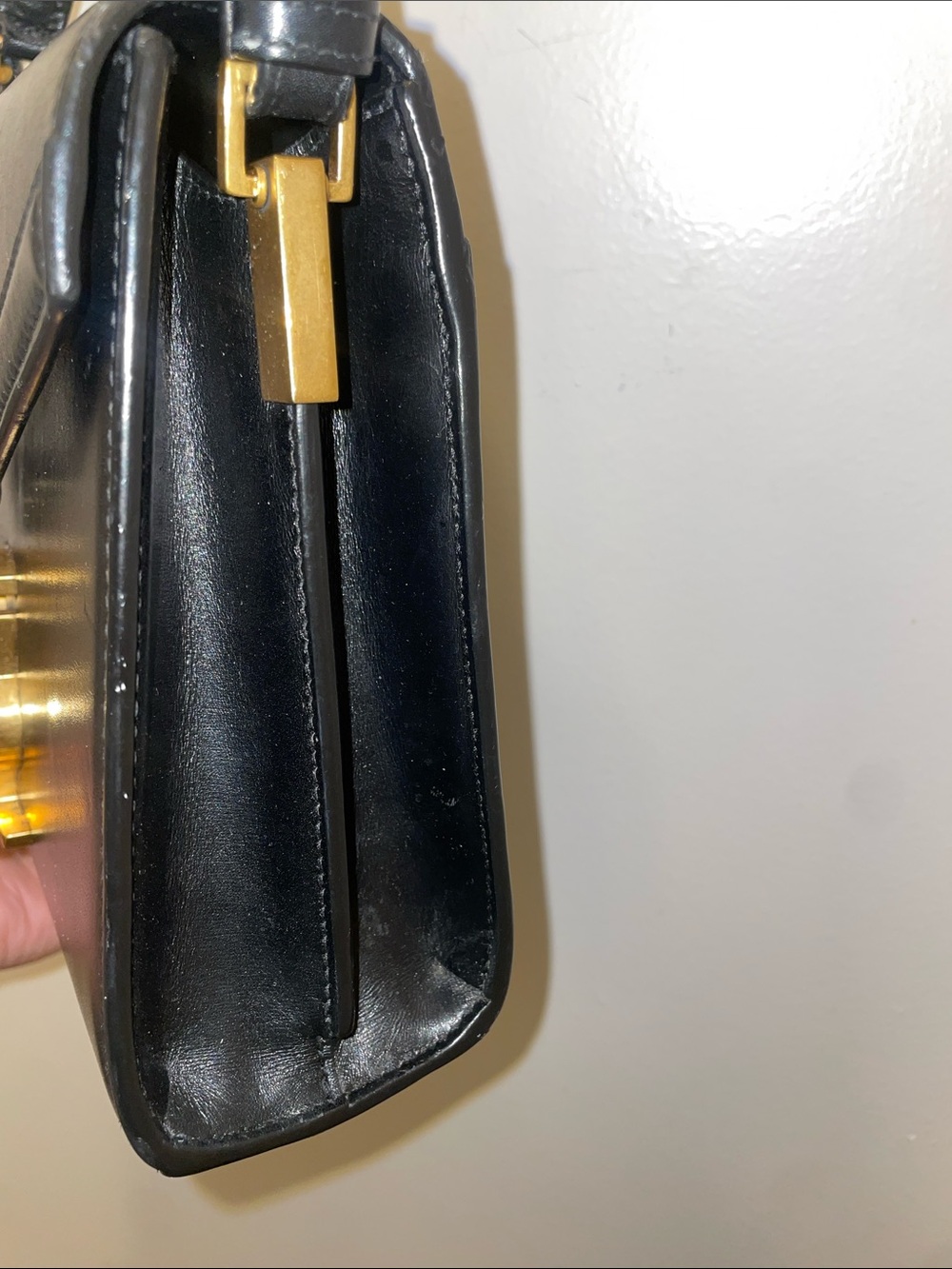 CASSANDRA MINI TOP HANDLE BAG IN GRAIN DE POUDRE EMBOSSED LEATHER - Picture 5 of 10